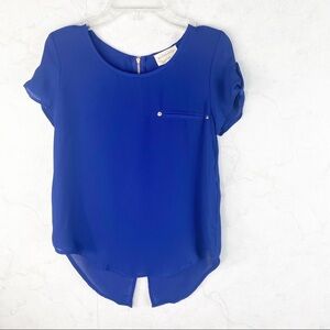 [Blu Pepper] Blue Short Sleeve Blouse